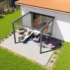 PRIMEYARD Pergola addossata 3x3 m montanti in alluminio con Anteprima dell’immagine prodotto 3