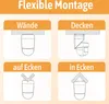 Diagrams illustrating different mounting options for a motion sensor. Produktbild-Vorschau