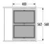 Vestavný odpadkový koš Hailo, skříňka 60cm, samozavírací Náhled obrázku produktu 3