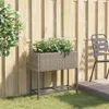 vidaXL Fioriera con ripiano in poly rattan grigio Anteprima dell’immagine prodotto 3