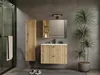 Lavabo Tigo 80 2S Oak Evoke 2 Tiroirs Façade Cannelée Voir les images du produit 3