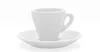 weiße dickwandige Porzellan Espresso Tasse mit passendem Unterteller  Produktbild-Vorschau