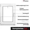 A diagram of a white window with labels pointing to its various components. Produktbild-Vorschau