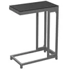 A modern C-shaped side table with a dark top and gray metal frame, shown against a white background. Produktbild-Vorschau