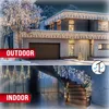 A split image showing outdoor and indoor applications of icicle lights. Anteprima dell’immagine prodotto