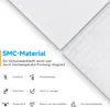 A close-up view of a white SMC material, likely a shower tray, with descriptive text and icons highlighting its features. Anteprima dell’immagine prodotto