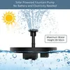A solar-powered fountain pump is shown in water, with a sun graphic and text indicating its features. Produktbild-Vorschau