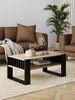 Couchtisch Mit Lamellen 90x50 Artisan/Schwarz Loft Modern Produktbild-Vorschau 2