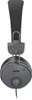 A close-up, top-down view of a pair of gray Hama headphones against a white background. Produktbild-Vorschau