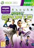 Cover art for the Xbox 360 Kinect Sports game, featuring cartoonish characters playing various sports. Produktbild-Vorschau