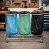Triple Müllsackständer mit Deckel und 4 Rollen | Metall Produktbild-Vorschau 8