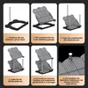 A collage of six images showing the step-by-step assembly instructions for a product, likely a stand or organizer. Produktbild-Vorschau