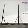 Two black punching bag stands are shown against a white background. Dimensions are indicated with text and lines. Produktbild-Vorschau