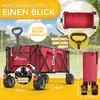 TRESKO® Bollerwagen faltbar 300L mit Bremse Rot | Handwagen Produktbild-Vorschau 2
