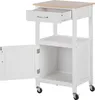 BELIANI Wózek kuchenny biały z MDF drewno 48 x 39 x 89 cm Podgląd zdjęcia produktu 5