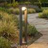 Lucande LED-Pollerleuchte Dylen, grau, Metall, 80 cm, IP65 Produktbild-Vorschau 2