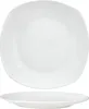 A white plate shown from a top-down and side view. Anteprima dell’immagine prodotto