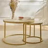 CALICOSY - Lot de 2 Tables Basses Gigognes Rondes L70 cm - Voir les images du produit 2