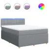 Boxspringbett mit Matratze Hellgrau 160x200 cm Stoff Produktbild-Vorschau 1