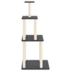 vidaXL Arbre à chat avec colonnes à griffer en sisal gris Voir les images du produit 4