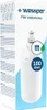 A product box for a refrigerator water filter, showing the filter itself and some instructional diagrams. Podgląd zdjęcia produktu