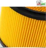 Close-up view of a pleated yellow air filter. Náhled obrázku produktu