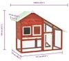 vidaXL Králikáreň červeno-biela 140x63x120 cm Jedľový masív Náhľad obrázku produktu 7