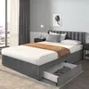 MODFU Lit rembourré 140×200en velours,lit double pour Voir les images du produit 2
