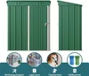 A collage of images showing a green metal garden shed, a dog, tools, a warehouse interior, and trash bins, with text labels. Anteprima dell’immagine prodotto