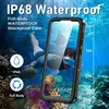 A person snorkeling underwater, with a phone case superimposed. Produktbild-Vorschau