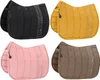 A collage of four different colored Eskadron saddle pads. Produktbild-Vorschau