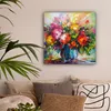MuchoWow® - Leinwandbilder - Blumen - Bunt - Blumentopf - Produktbild-Vorschau 2