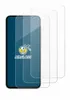 Three screen protectors are shown in front of a smartphone. Produktbild-Vorschau