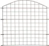 A metal garden trellis with an arched top, made of grid-like metal wires, presented against a white background. Produktbild-Vorschau
