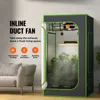A grow tent with an inline duct fan installed, showing plants inside. Podgląd zdjęcia produktu