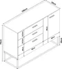Credenza 'Lavangen' con un'anta e 3 cassetti 75 x 100 x 35 Anteprima dell’immagine prodotto 5