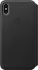 A black leather iPhone case is shown from the back. Produktbild-Vorschau