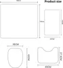 Diagrams showing the dimensions of a 4-piece Christmas-themed shower curtain set. Náhled obrázku produktu