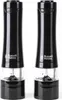 A pair of black electric salt and pepper grinders. Náhled obrázku produktu