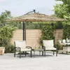 vidaXL Ombrellone con palo in acciaio marrone 269x269x235 Anteprima dell’immagine prodotto 2