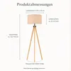 Stehlampe wohnzimmer Leselampe Stehleuchte Stativ aus Holz, Produktbild-Vorschau 8