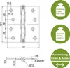 Türscharnier Edelstahl SS304 101x101x2.5 mm (1 Paar) Produktbild-Vorschau 5