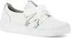 A white leather sneaker with a white ribbon bow and silver accents. Produktbild-Vorschau