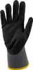 A single black glove with a gray cuff and yellow trim is shown against a white background. Náhled obrázku produktu