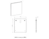 Technical drawing of a mirror with dimensions and mounting details. Náhľad obrázku produktu