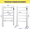 Diagrams showing the dimensions of a towel warmer. Produktbild-Vorschau