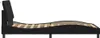 Side view of a black bed frame with a slatted base and an adjustable headrest. Podgląd zdjęcia produktu