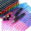 Farby Alkoholový popisovač Set 168 Twin Marker Felt Tip Pen Náhľad obrázku produktu 4