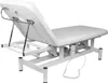 A white electric massage table with an adjustable headrest and a hand control. Náhled obrázku produktu