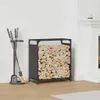 vidaXL Étagère à bois de chauffage Noir 60x28x65 cm Acier Voir les images du produit 2